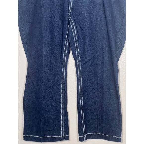 Faded Glory 24W Womens Embroidered Pocket Dark Wash Bootcut Jeans Plus Size - Picture 6 of 13